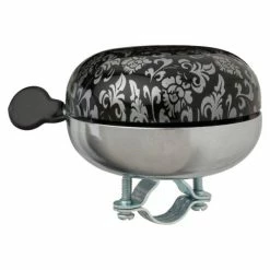 Cordo Ding Dong Fietsbel Ø83mm Bloemen - Zwart/Zilver