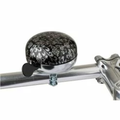 Cordo Ding Dong Fietsbel Ø83mm Bloemen - Zwart/Zilver -Pas Cher Fietsbellen Magasin cordo ding dong fietsbel o83mm bloemen zwart zilver 8717565615533 509724 l