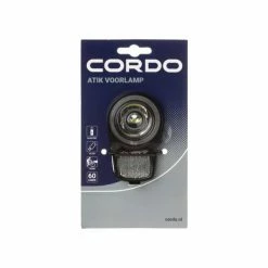 Cordo Atik Koplamp LED Batterijen - Zwart -Pas Cher Fietsbellen Magasin cordo atik koplamp led batterijen zwart 8717565579804 1 l