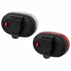 Cordo Verlichtingset LED Batterijen - Rood/Wit -Pas Cher Fietsbellen Magasin cordo verlichtingset led batterijen rood wit 8717565600850 2 l