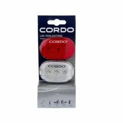 Cordo Verlichtingset LED Batterijen - Rood/Wit -Pas Cher Fietsbellen Magasin cordo verlichtingset led batterijen rood wit 8717565600850 4 l
