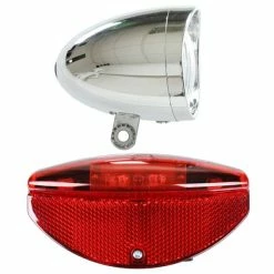 Hollandbikeshop HBS Verlichtingsset 3 LED Voor / 3 LED Achter - Chroom -Pas Cher Fietsbellen Magasin hbs verlichtingsset 3 led voor 3 led achter chroom 385057 11 l