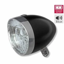 Hollandbikeshop Lynx Koplamp LED Batterijen - Mat Zwart/Chroom -Pas Cher Fietsbellen Magasin lynx koplamp led batterijen mat zwart chroom 8714868030292 1 l