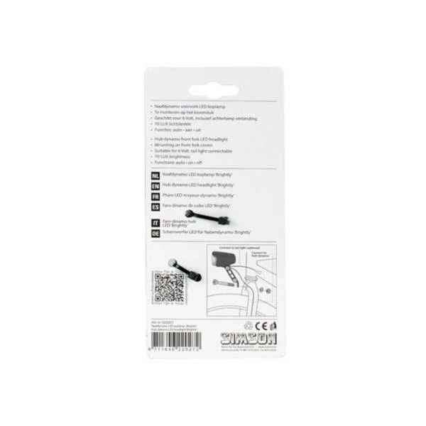 Simson Brightly Koplamp LED Naafdynamo - Zwart 7 Simson Brightly Koplamp LED Naafdynamo - Zwart – Image 5