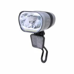 Spanninga Axendo 60 Xdas Koplamp LED Dynamo - Zilvergrijs